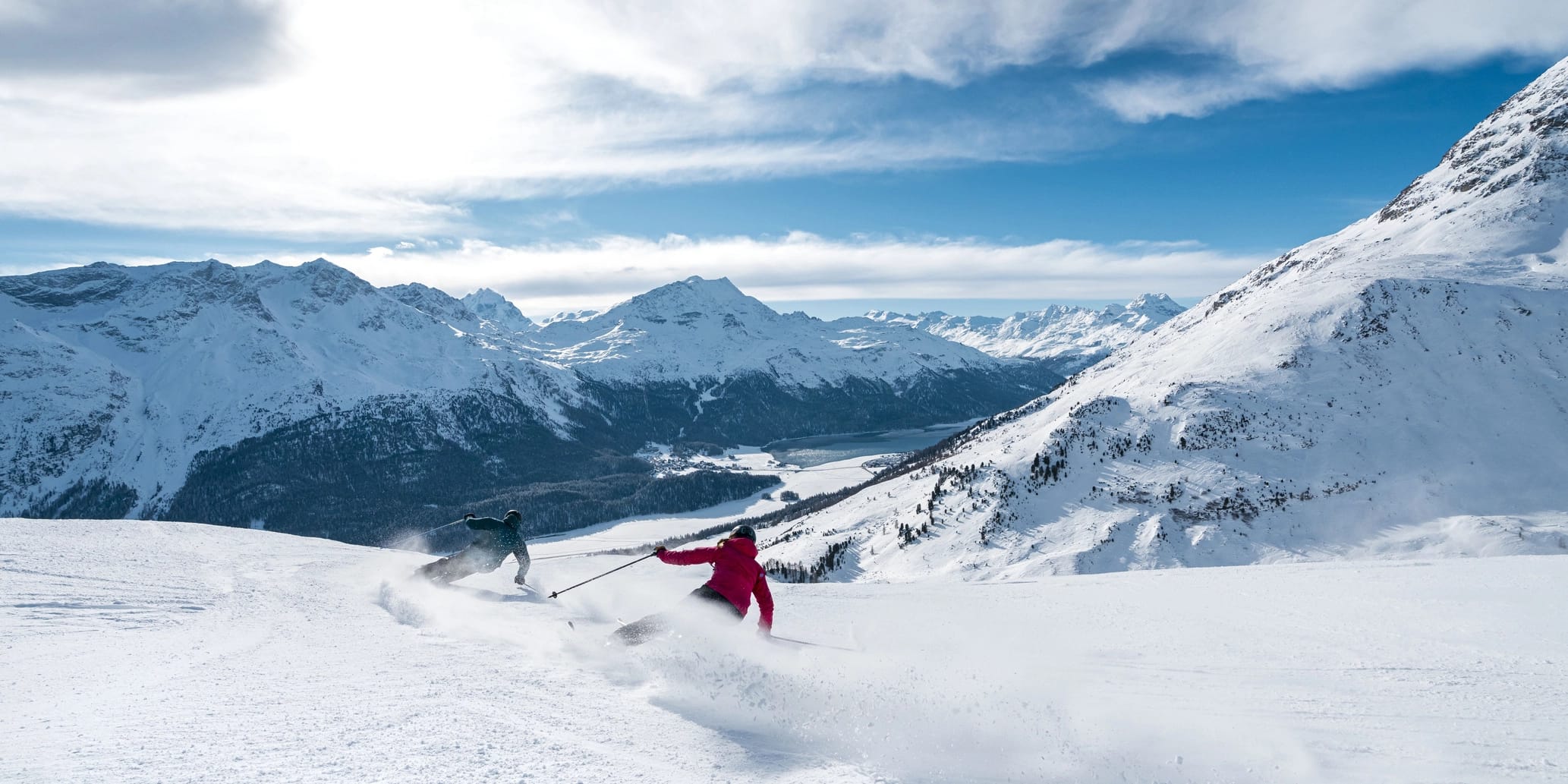 Skifahren auf Corviglia
