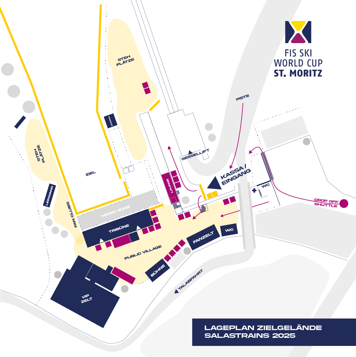 Map of the Event Village at Salastrains